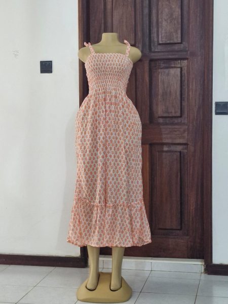 White Orange Dress