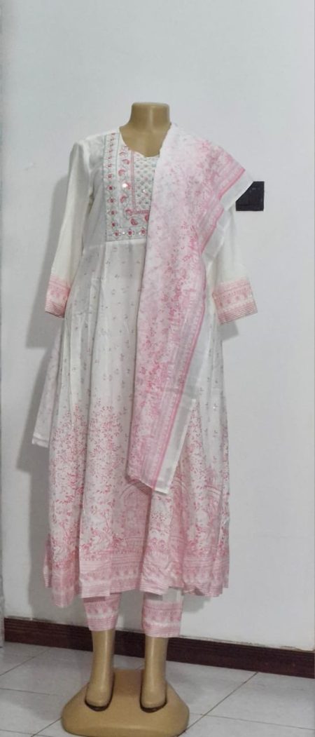 White Anarkali